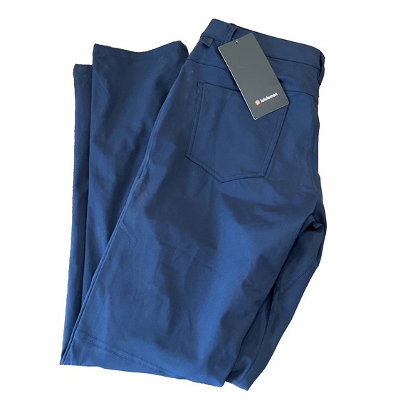 Lululemon ABC Pant Classic Pants Mens 30x34 Navy Blue Warpstreme Stretch Chino
